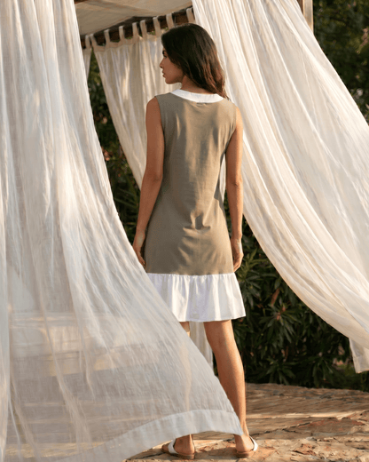 Newport Coast Organic Cotton Dress - Wet Weather Taupe