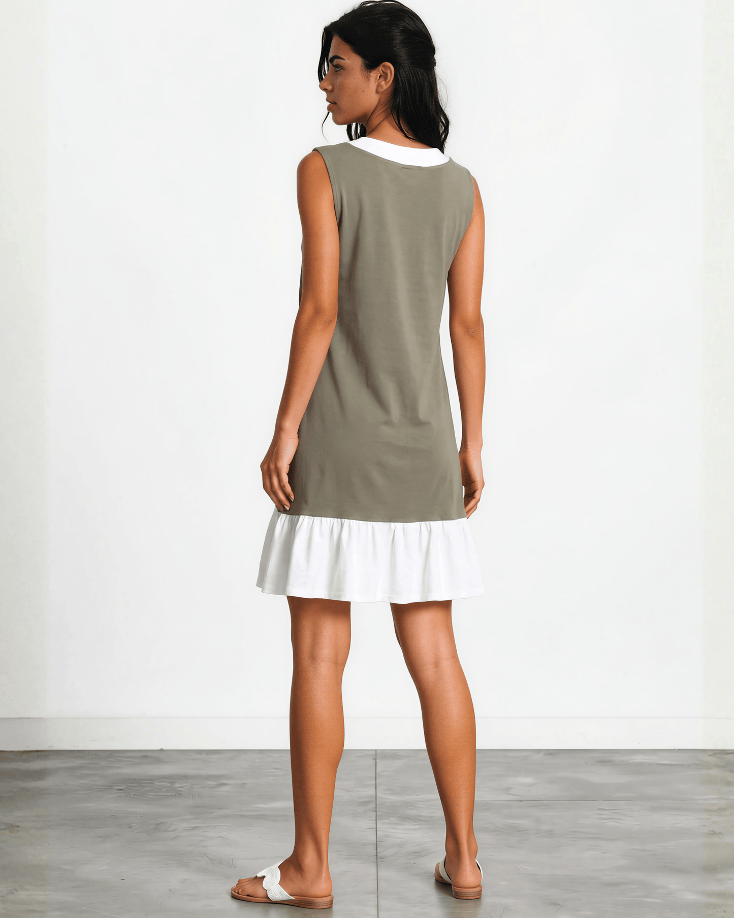 Newport Coast Organic Cotton Dress - Wet Weather Taupe