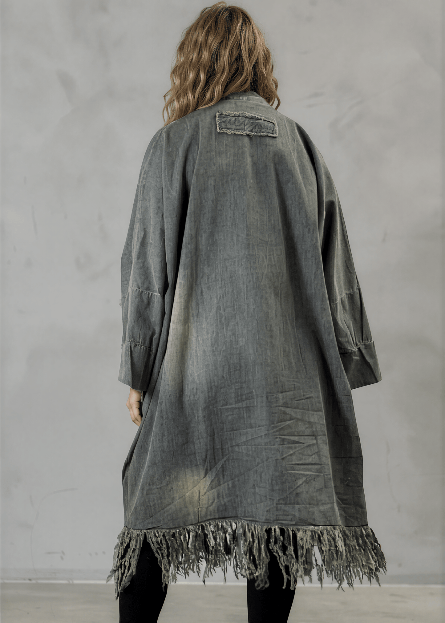 Jaded Gypsy Distressed Denim Fringe Duster