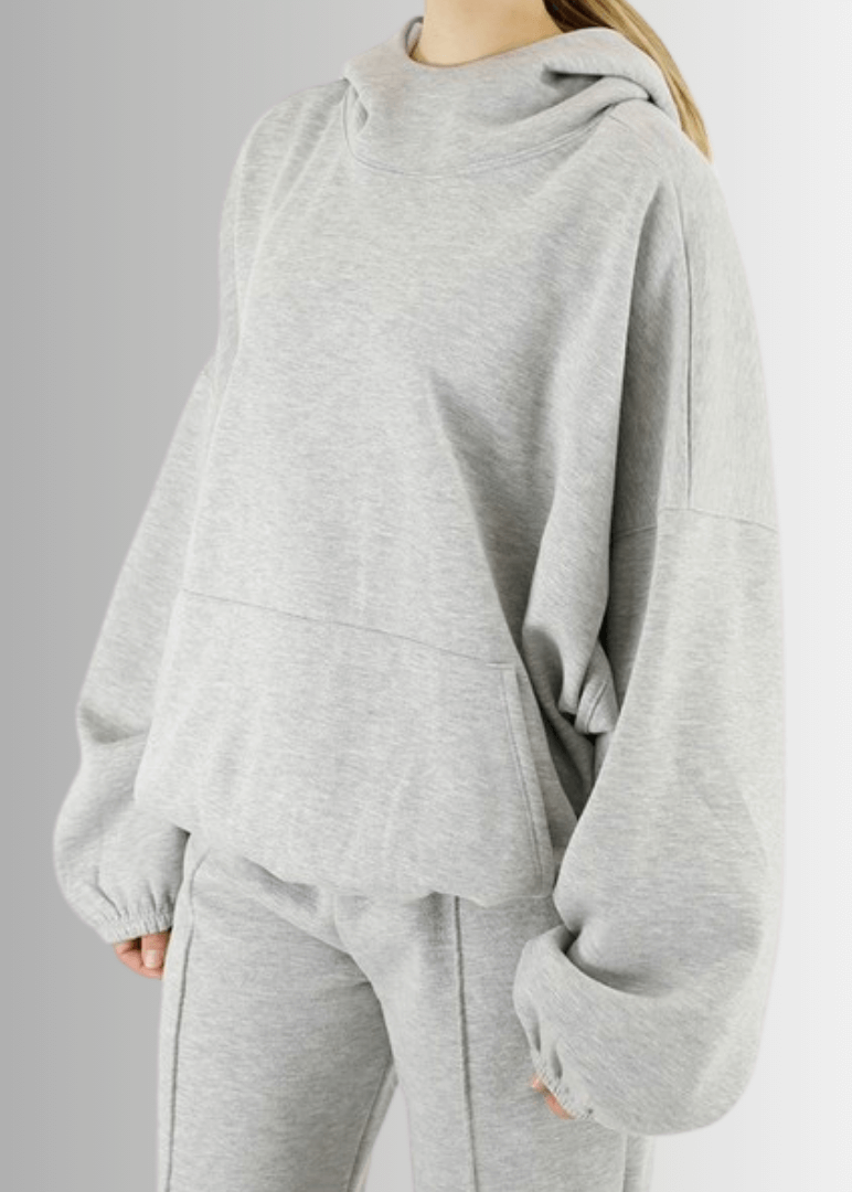 Juliana Puffy High Neck Heavy Fleece Hoodie