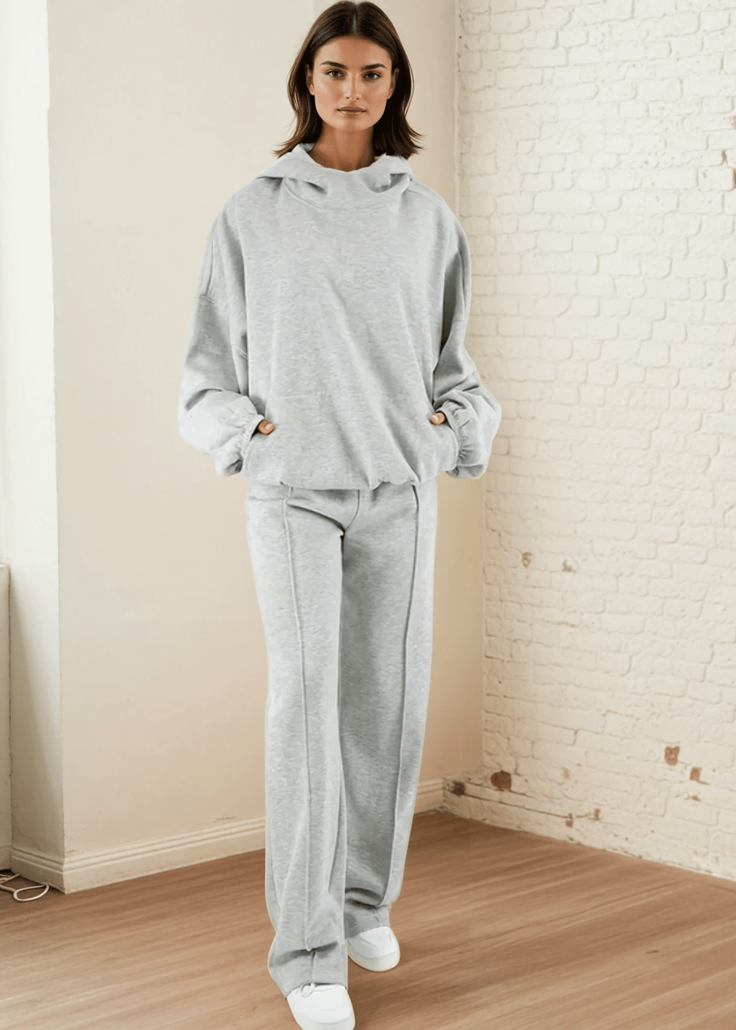 Juliana Puffy High Neck Heavy Fleece Hoodie