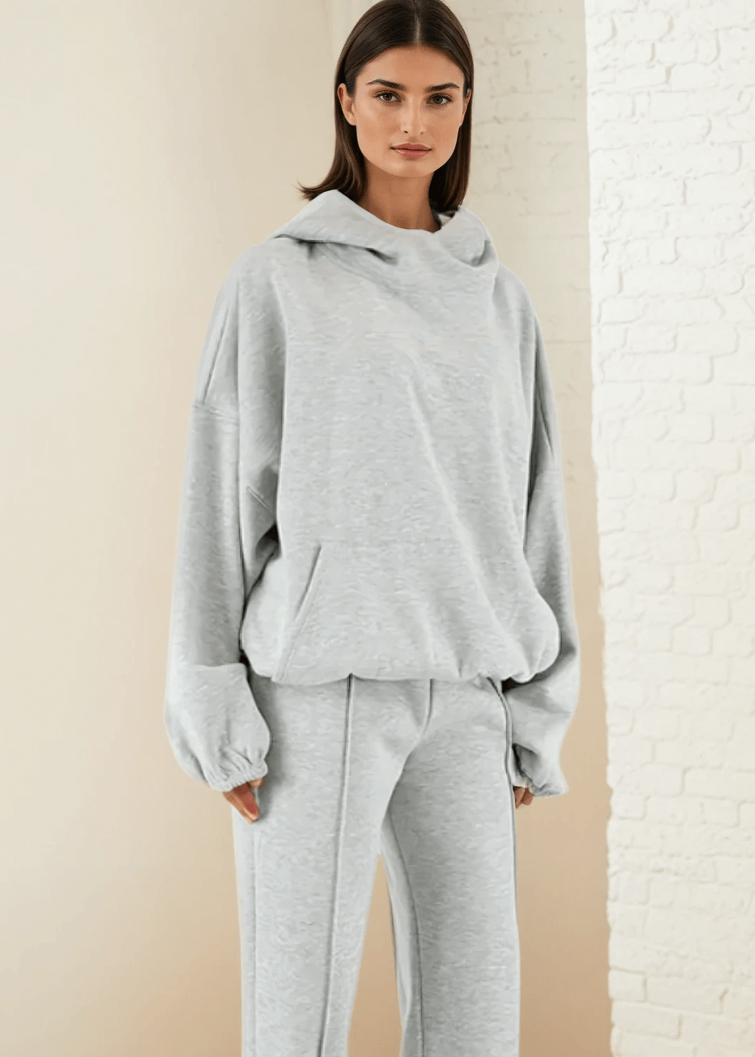 Juliana Puffy High Neck Heavy Fleece Hoodie