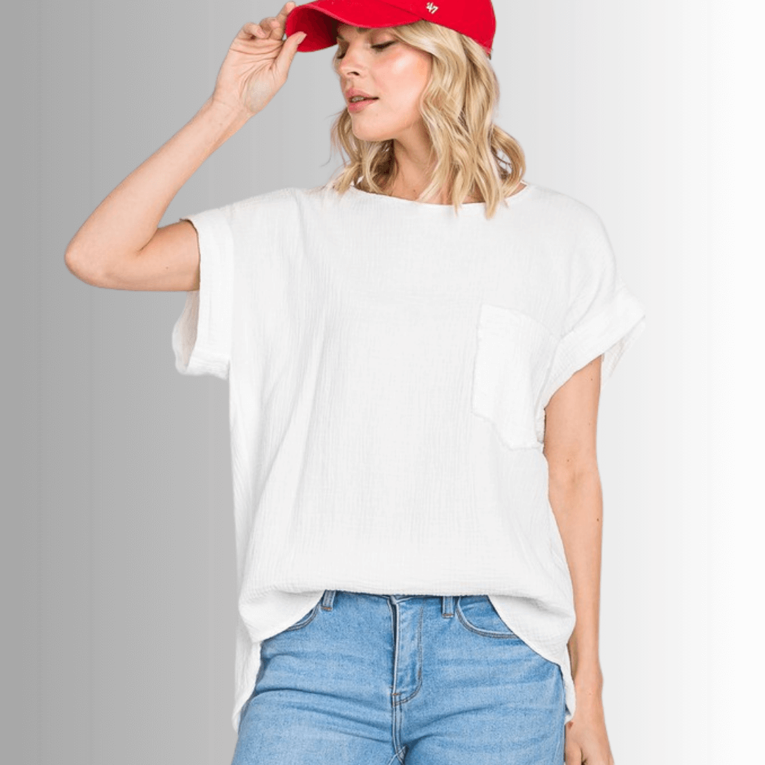 Julie Cotton Double Gauze Top Made in USA