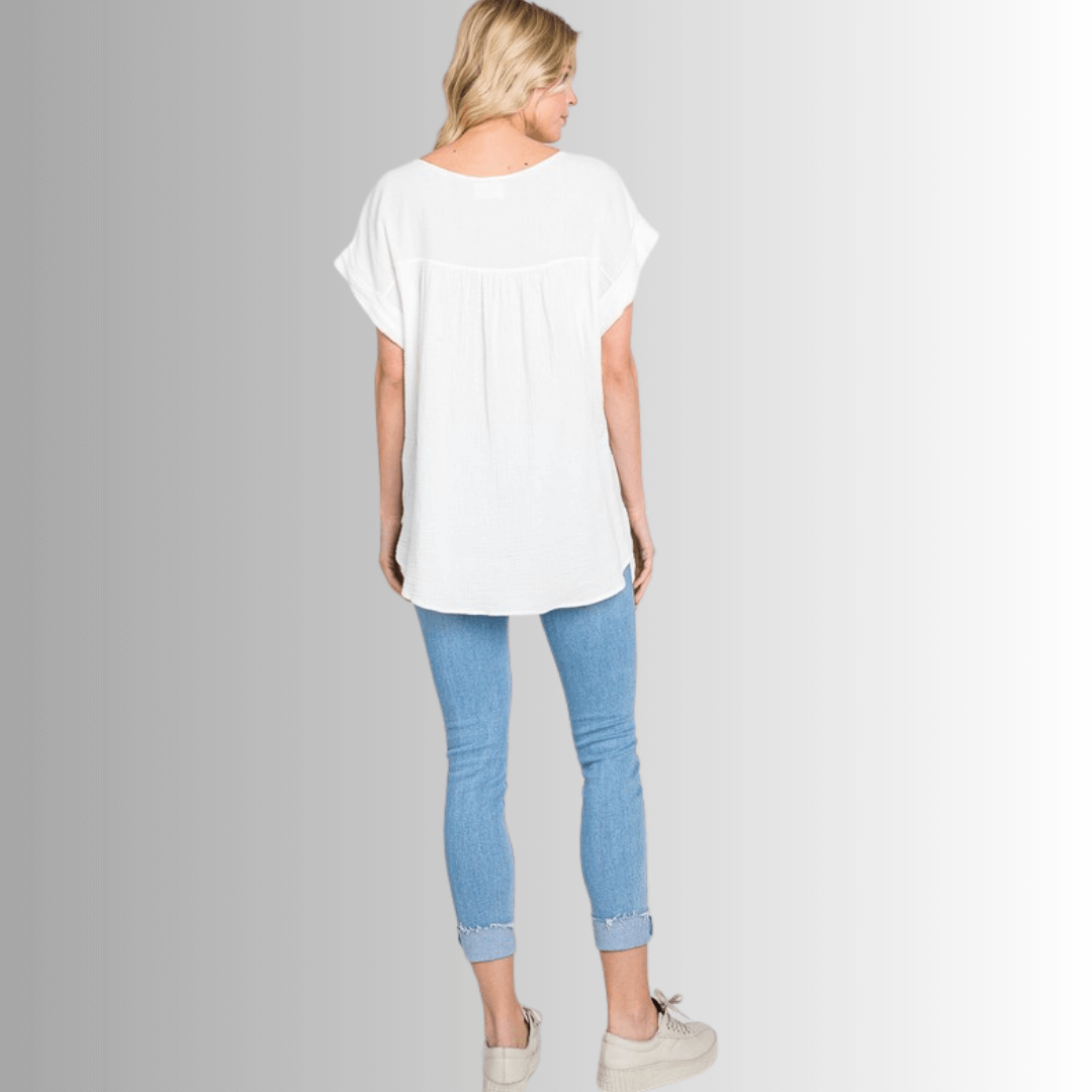 Julie Cotton Double Gauze Top Made in USA