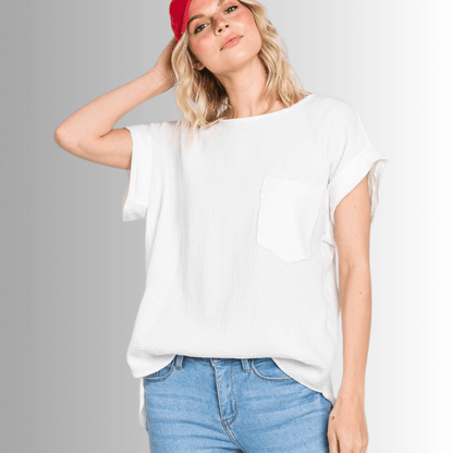 Julie Cotton Double Gauze Top Made in USA
