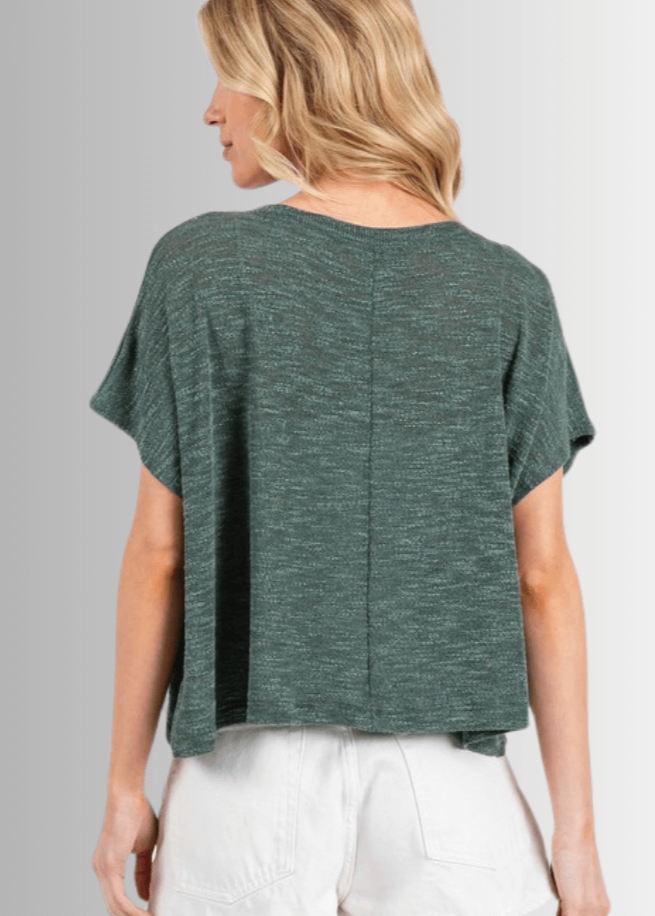 Kathryn Round Neck Boxy Top in Oatmeal