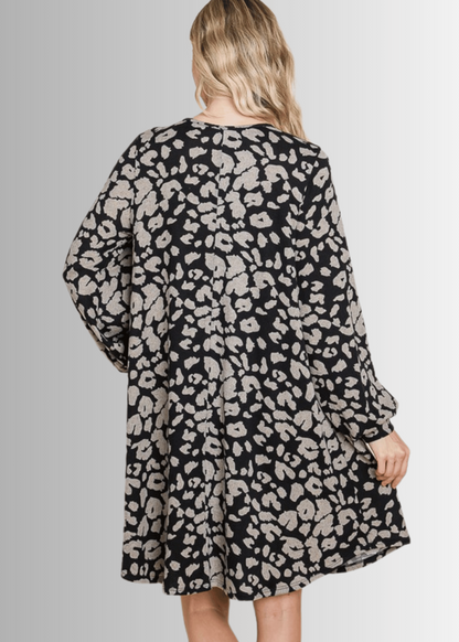 Cheetah Print Sweater Knit Dress- CLEARANCE FINAL SALE