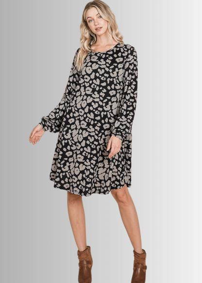 Cheetah Print Sweater Knit Dress- CLEARANCE FINAL SALE