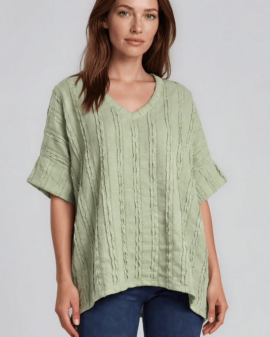 Laurel Textured Top - Light Sage