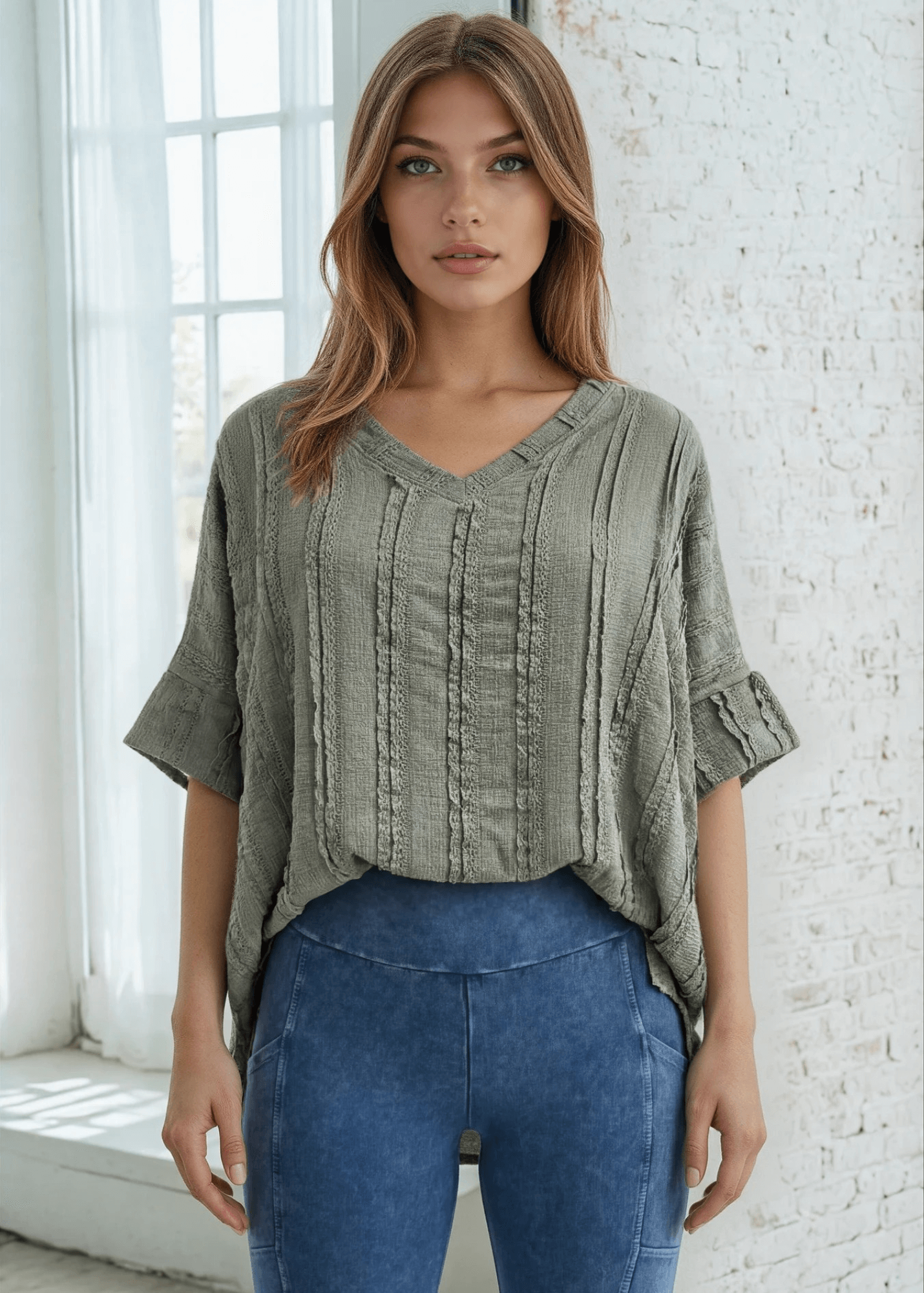 Laurel Textured Top - White