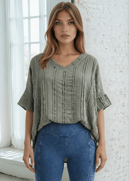 Laurel Textured Top - White