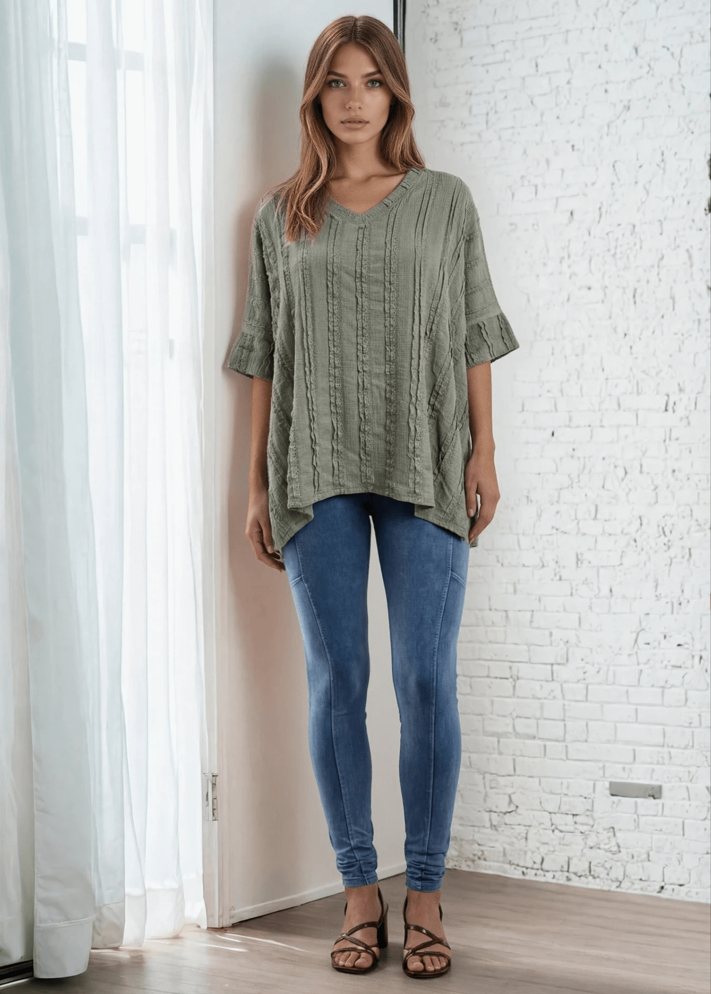 Laurel Textured Top - Sage