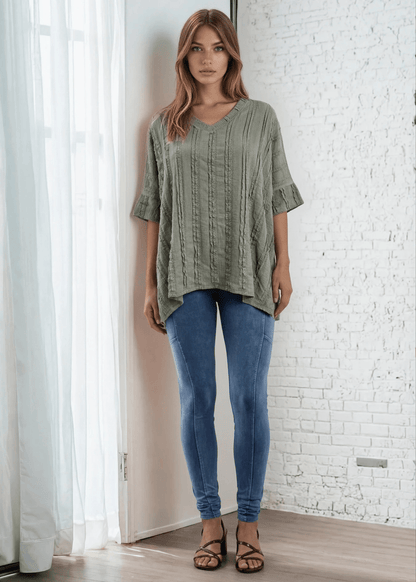 Laurel Textured Top - Sage