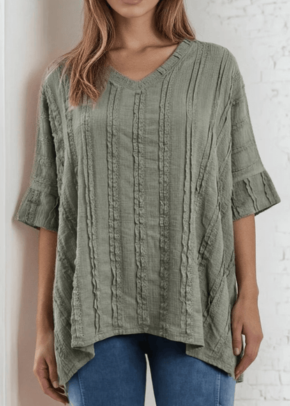 Laurel Textured Top - White