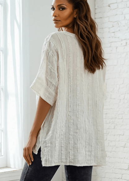Laurel Textured Top - White