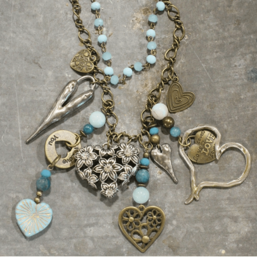Loads of Love Charms Statement Necklace Made in USA