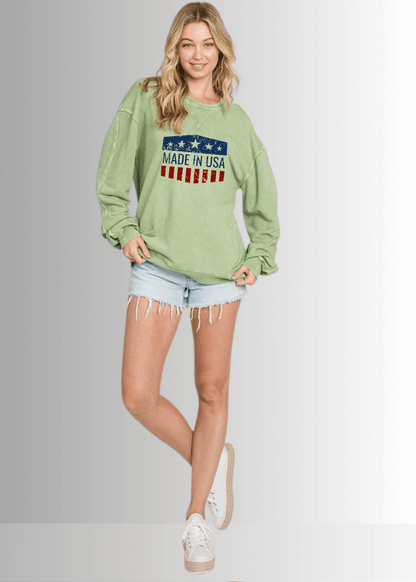 Made in USA Graphic All American Oversized Sweatshirt