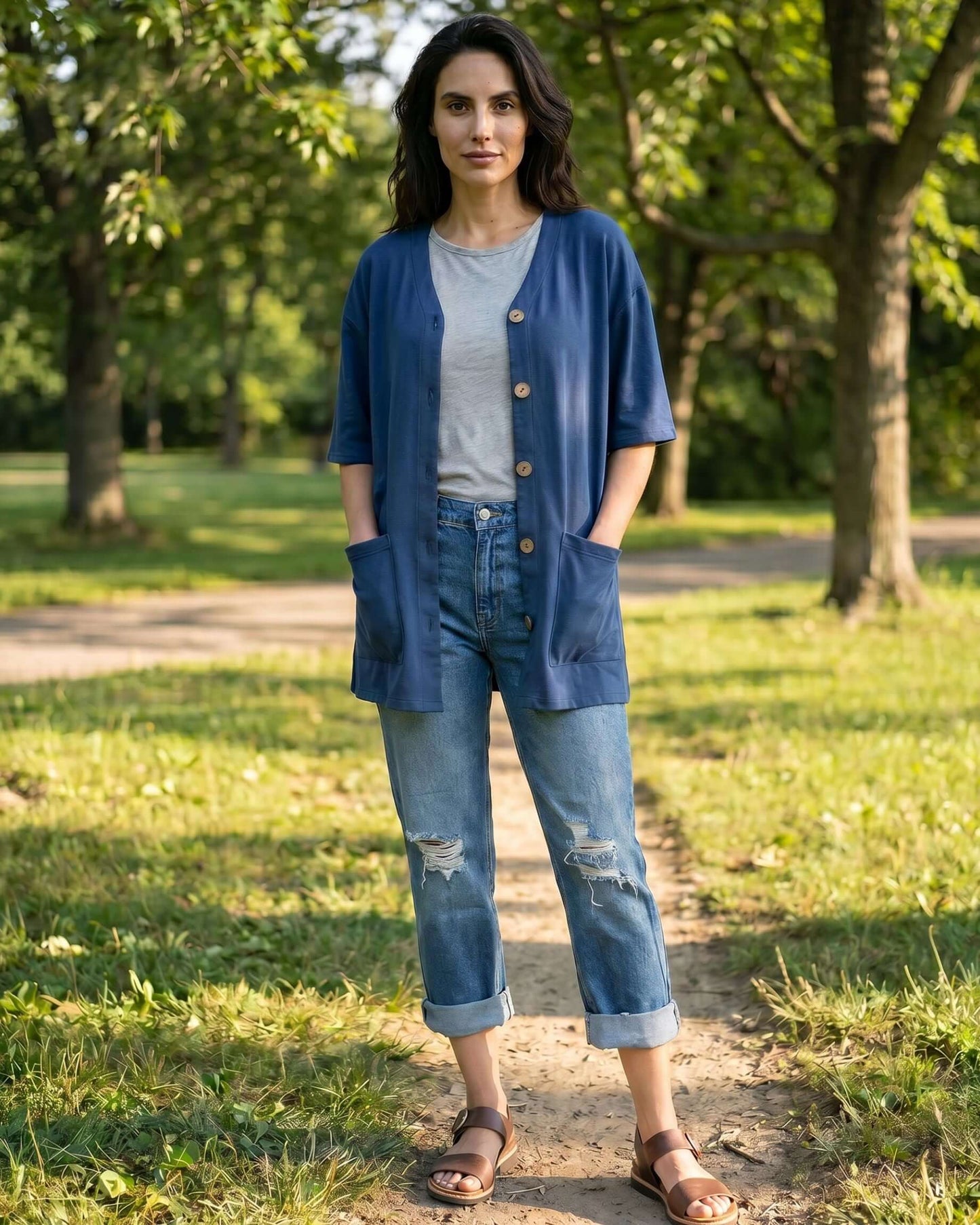 Mary K Farm Jacket | Organic USA Cotton | Navy