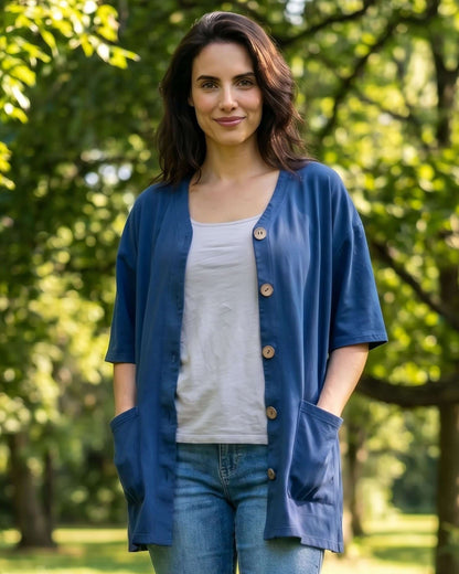 Mary K Farm Jacket | Organic USA Cotton | Navy