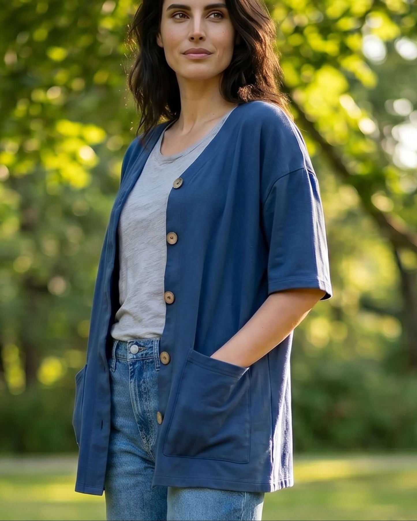 Mary K Farm Jacket | Organic USA Cotton | Navy