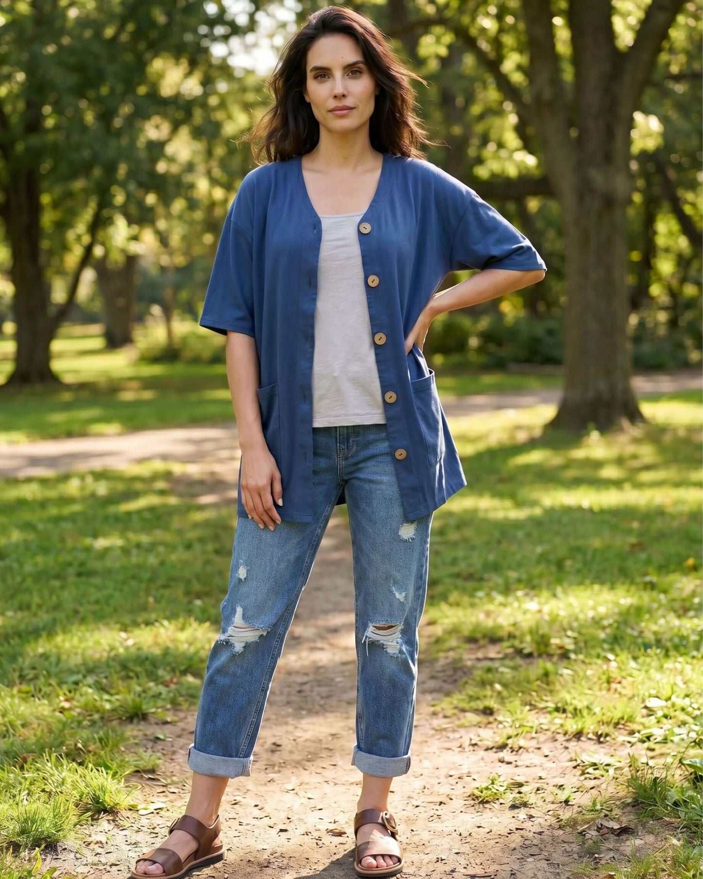 Mary K Farm Jacket | Organic USA Cotton | Navy