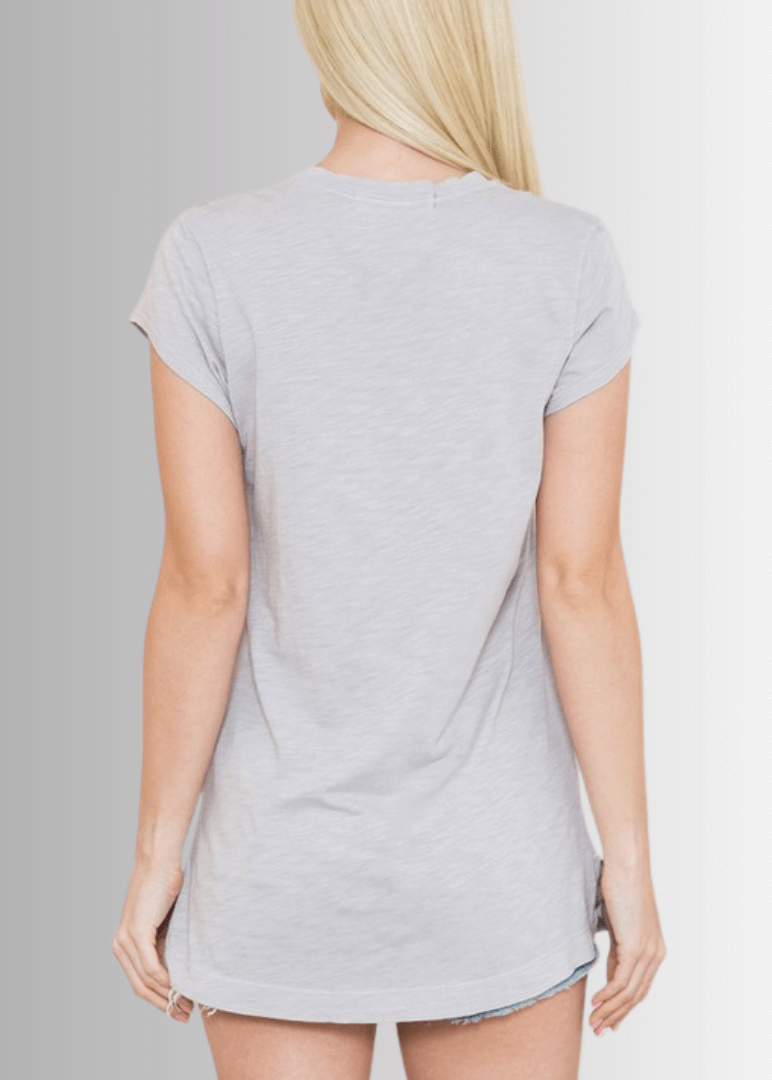 Meghan Tee with Geometric Flower Graphic