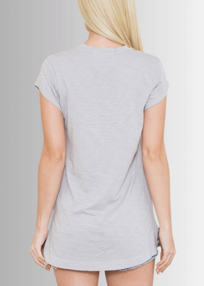 Meghan Tee with Geometric Flower Graphic