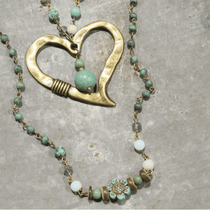 Melody Heart Pendant Statement Necklace Made in USA