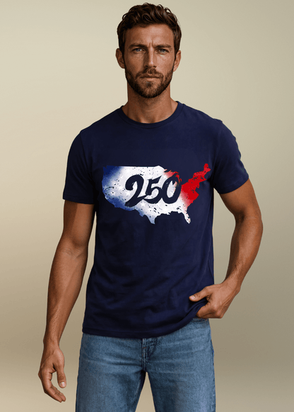 Men's 250 Distressed Graphic 4th of July T-Shirt Made in USA