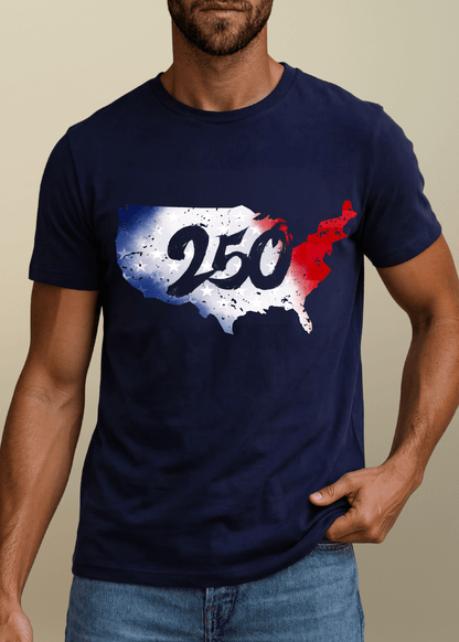 Men's 250 Distressed Graphic 4th of July T-Shirt Made in USA