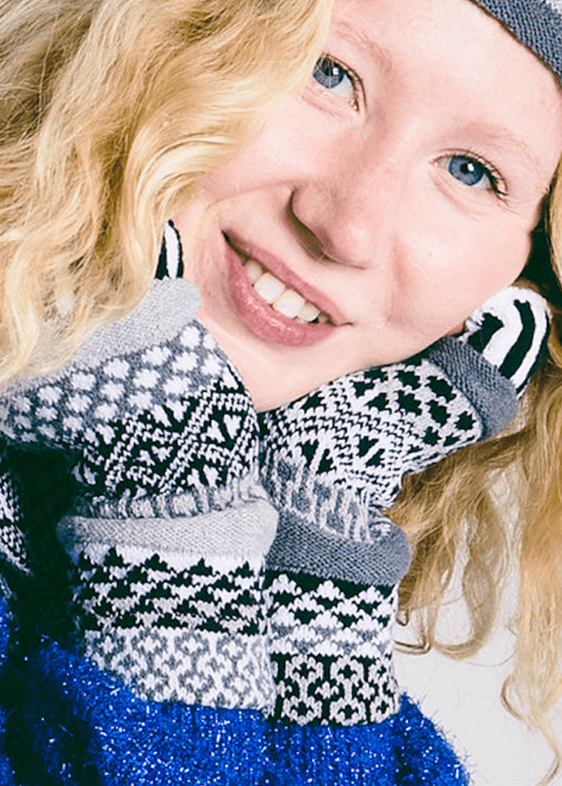 Midnight Knitted Fingerless Gloves By Solmate Made in USA