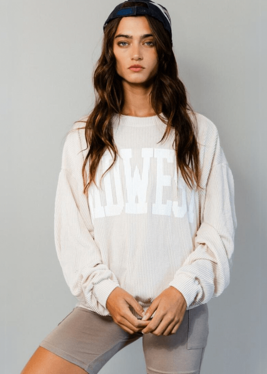 Graphic "MIDWEST" Oversized Sweatshirt Made in USA