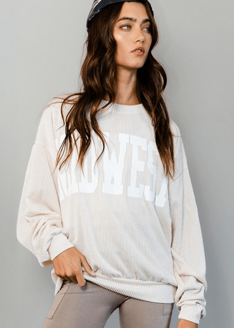 Graphic "MIDWEST" Oversized Sweatshirt Made in USA