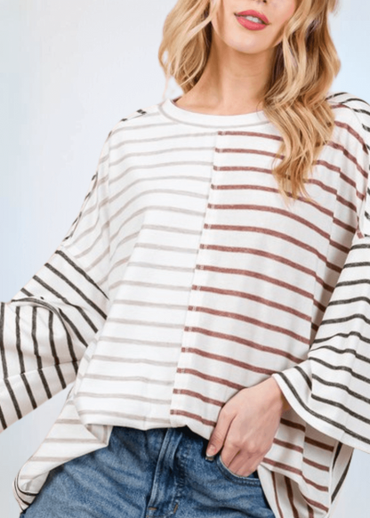Color Block Stripes Top - CLEARANCE FINAL SALE