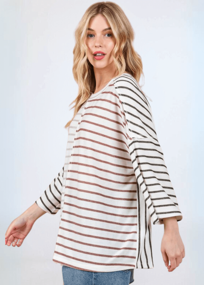Color Block Stripes Top - CLEARANCE FINAL SALE