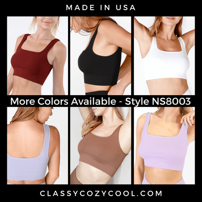 Nikibiki Square Neck Ribbed Base Layer Tank in Cognac