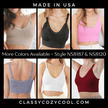Nikibiki Vintage Ribbed V-Neck Bra Top Made in USA