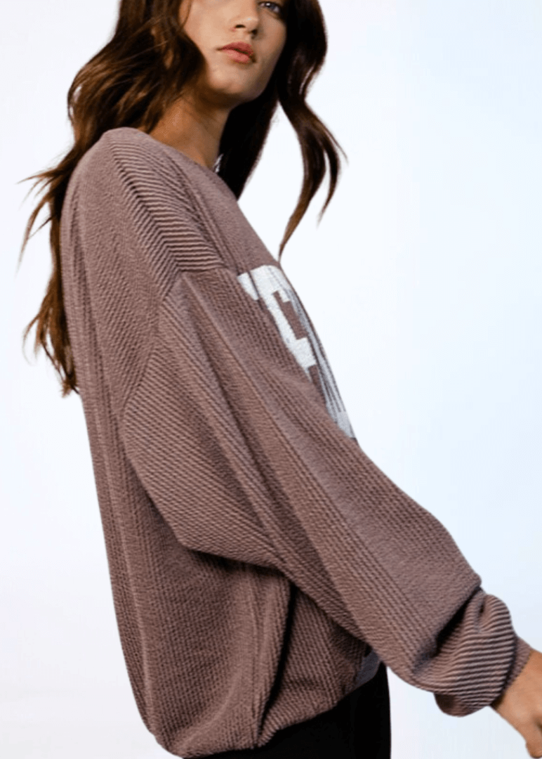 Graphic "NEBRASKA" Oversized Sweatshirt Made in USA