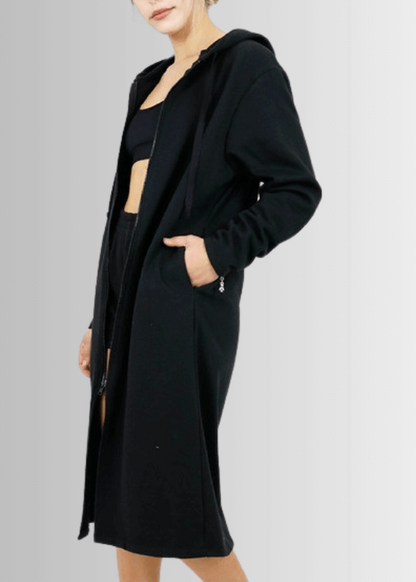 Nina Long Line Fleece Zip Front Jacket