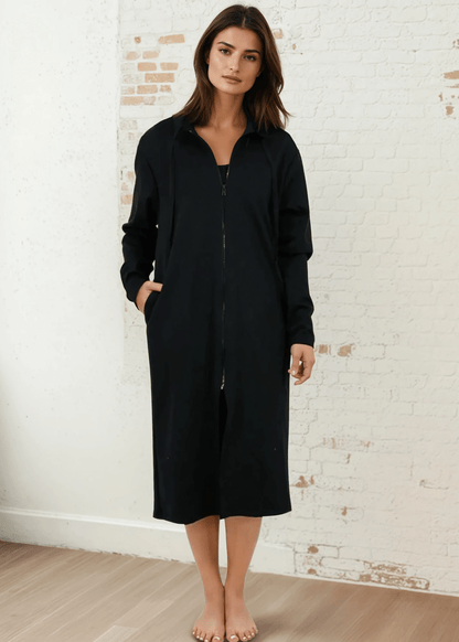 Nina Long Line Fleece Zip Front Jacket