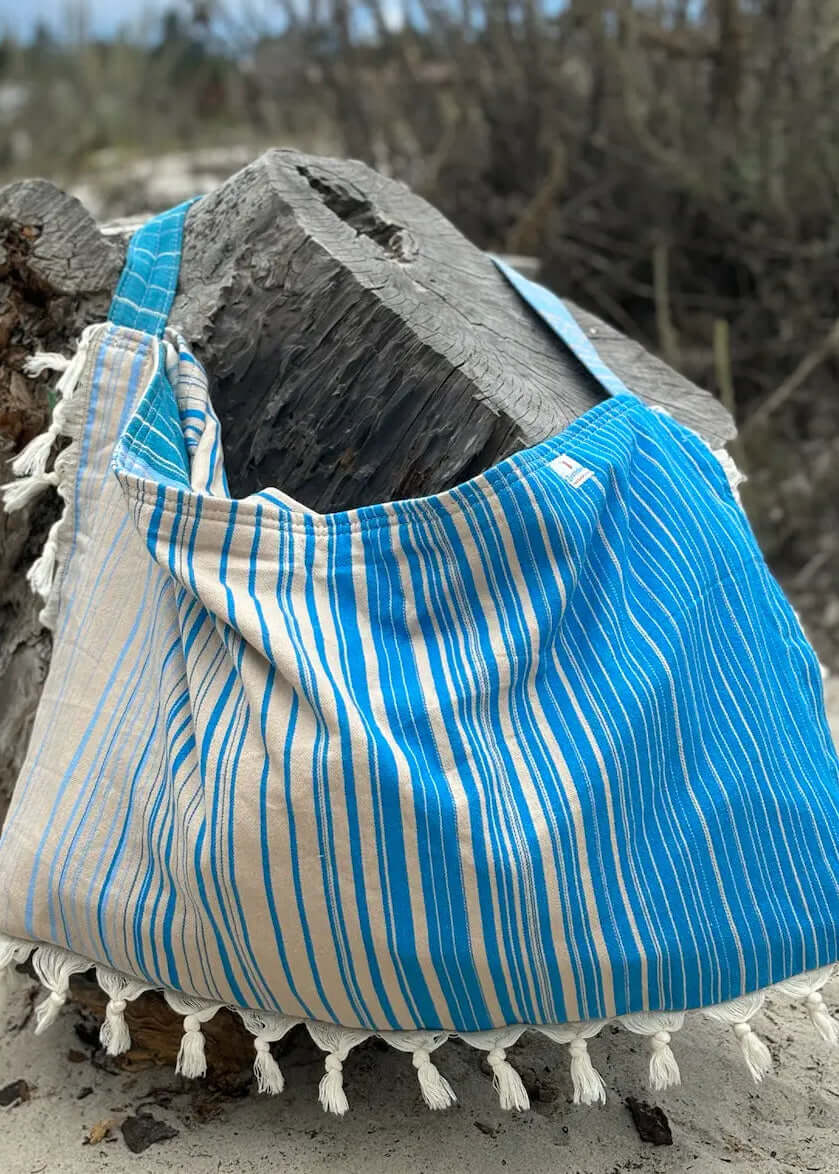 Striped 3 in 1 Turkish Cotton Beach Bag