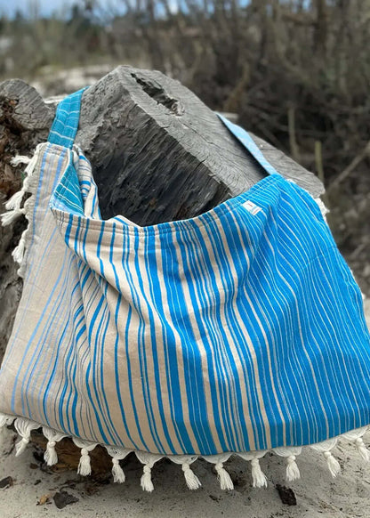Striped 3 in 1 Turkish Cotton Beach Bag