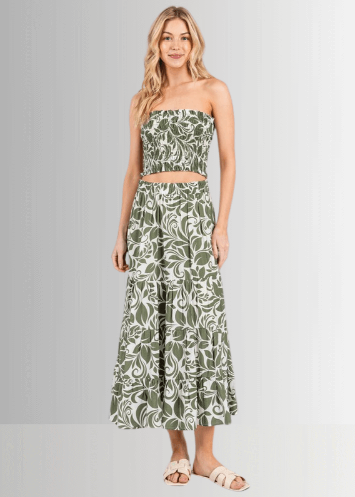 Olive Bora Bora Smocked Bandeau