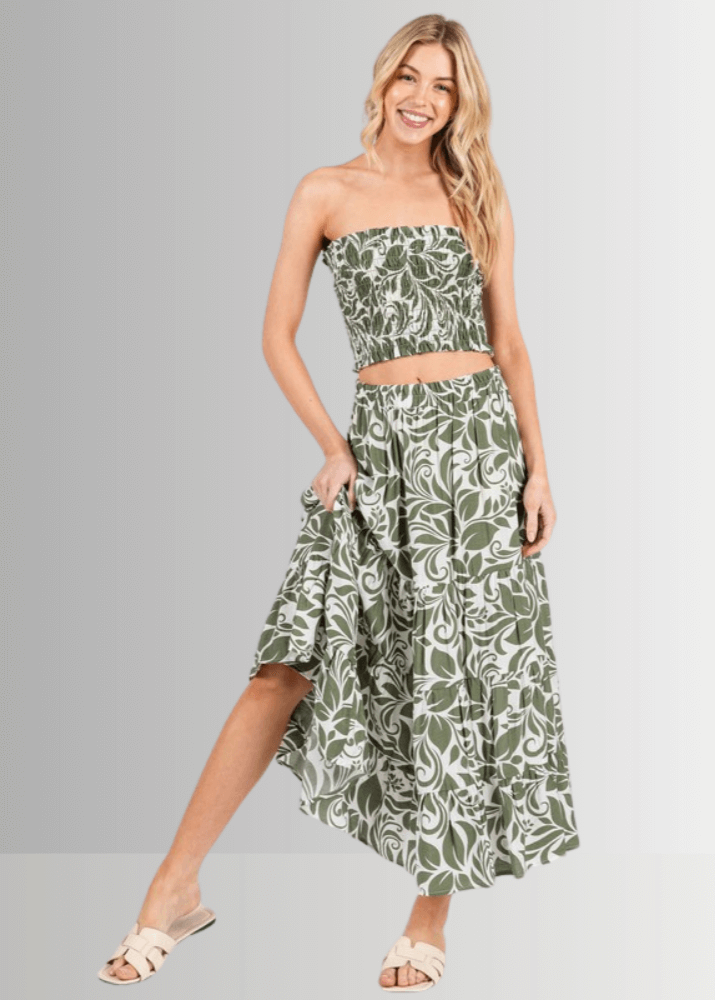 Olive Bora Bora Smocked Bandeau