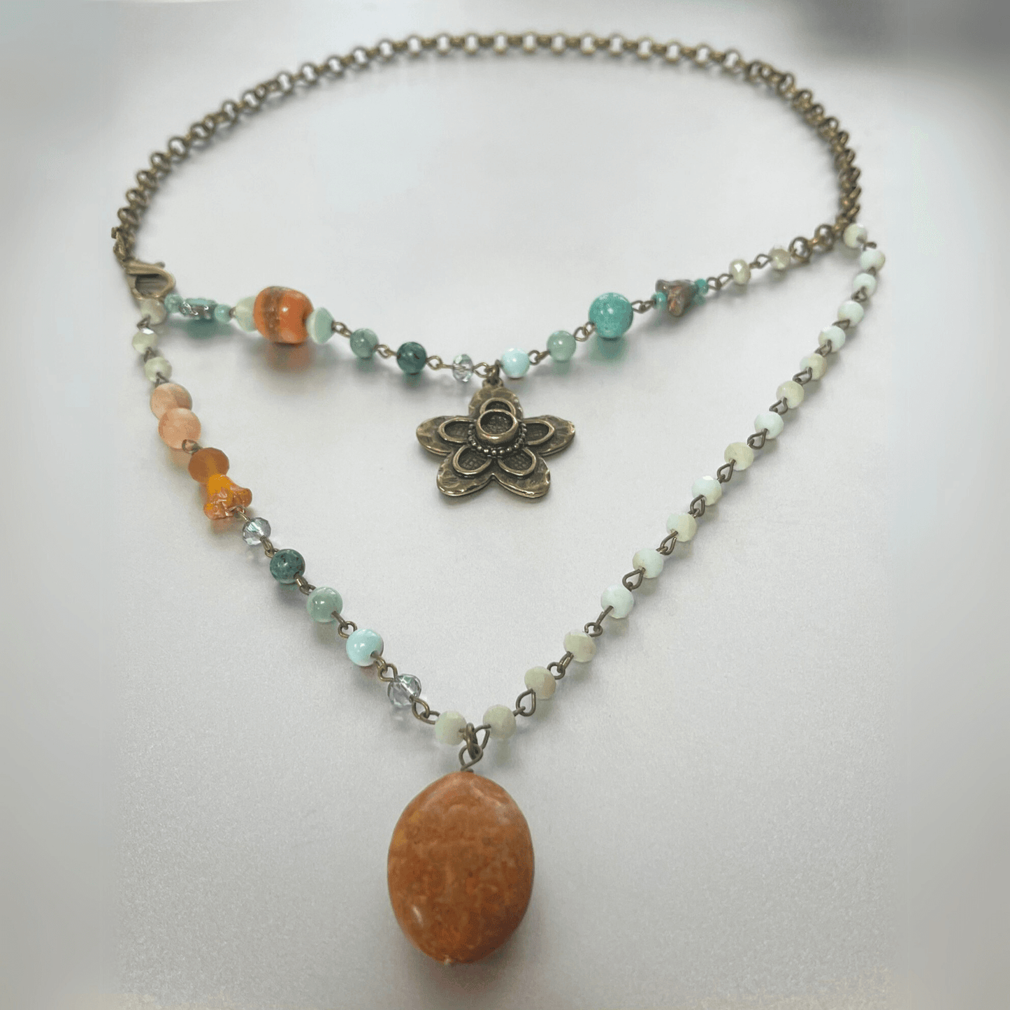 Fatima Boho Drop Layered Necklace Made in USA
