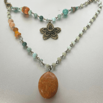 Fatima Boho Drop Layered Necklace Made in USA