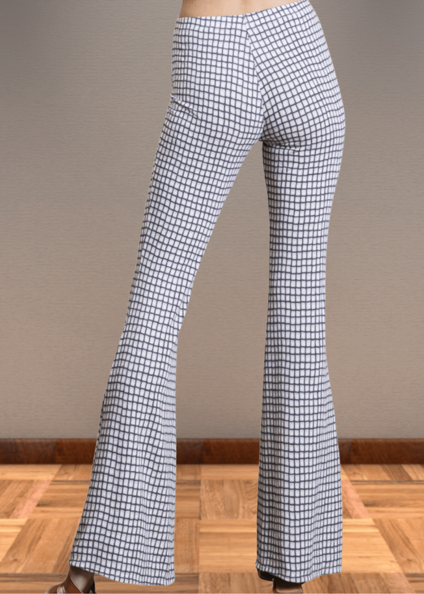 Jersey Plaid Skinny Flares