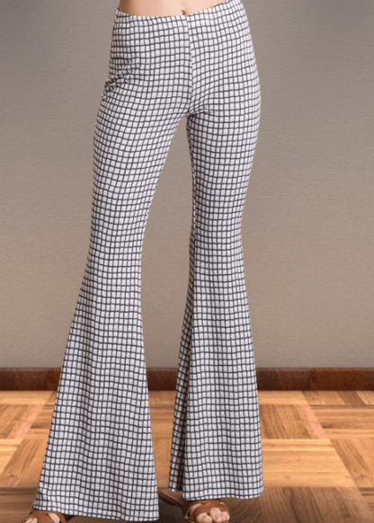 Jersey Plaid Skinny Flares