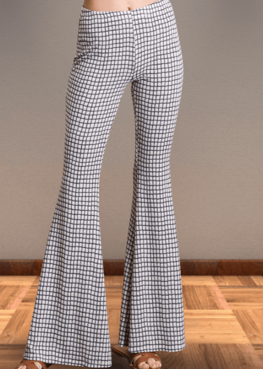 Jersey Plaid Skinny Flares