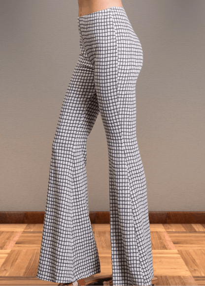 Jersey Plaid Skinny Flares